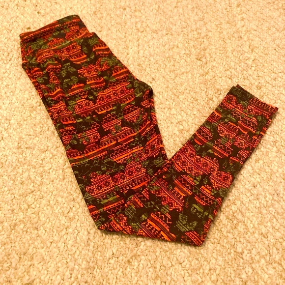 ๐3for$10๐ LulaRoe leggings. Red Multi color OS - Picture 4 of 6